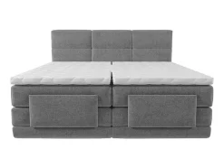 Boxspring-Hoofdbordset + Elektrische Relax-Lattenbodem + Matras + Opleg 2 X 80 X 200 Cm Lichtgrijs - Lodi Van Palacio