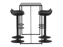 Brea Barmeubelset Bartafel Zwart En 4 Adesto Barstoelen Zwart.