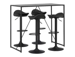 Brea Barmeubelset Bartafel Zwart En 4 Adesto Barstoelen Zwart.