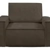 Bruine Fauteuil Van Ribfluweel Amelia