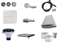 Bruine Halfharde Spa Met 6 Plaatsen Met Accessoires - 120 Stralen - L160 X B160 X H65 Cm - Makemo Van Mspa