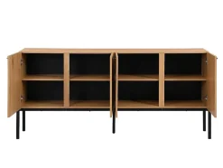 Buffetkast Met 4 Deuren - Licht Naturel En Zwart - Memphis Ii