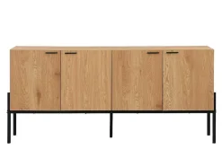 Buffetkast Met 4 Deuren - Licht Naturel En Zwart - Memphis Ii