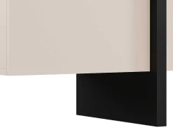 Buffetkast Met 4 Deuren Van Mdf - Beige En Zwart - Luvonia