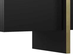 Buffetkast Met 4 Deuren Van Mdf - Zwart En Goudkleurig - Luvonia