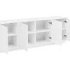 Buffetkast Met 4 Deurtjes Van Mdf - Wit - Mezulia