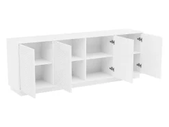 Buffetkast Met 4 Deurtjes Van Mdf - Wit - Mezulia