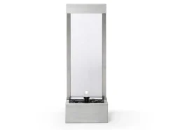 Buitenfontein Van Roestvrij Staal En Glas Met Ledverlichting - H108 Cm - Zilverkleurig - Panga
