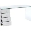 Bureau Muriel Met Opbergruimte - 4 Laden - Gehard Glas & Mdf