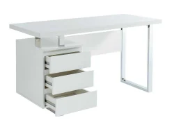 Bureau Mylan Met Opbergruimte - 3 Laden - Mdf Wit Gelakt
