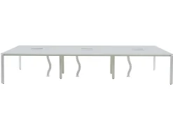 Bureaubank 6 Personen - Wit - L140 Cm - Downtown