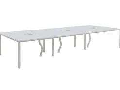 Bureaubank 6 Personen - Wit - L140 Cm - Downtown