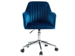 Bureaustoel Eleana - Fluweel - Verstelbare Hoogte - Blauw