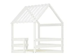 Cabine Stapelbed Met Glijbaan - 90X200Cm + 90X100Cm - Massief Grenen - Wit