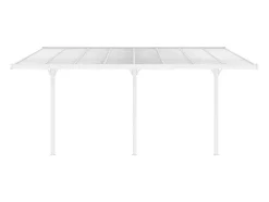 Carport Pergola Voor Tegen De Muur Van Aluminium 15,1 M Wit Alvaro