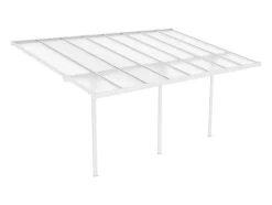 Carport Pergola Voor Tegen De Muur Van Aluminium 15,1 M Wit Alvaro
