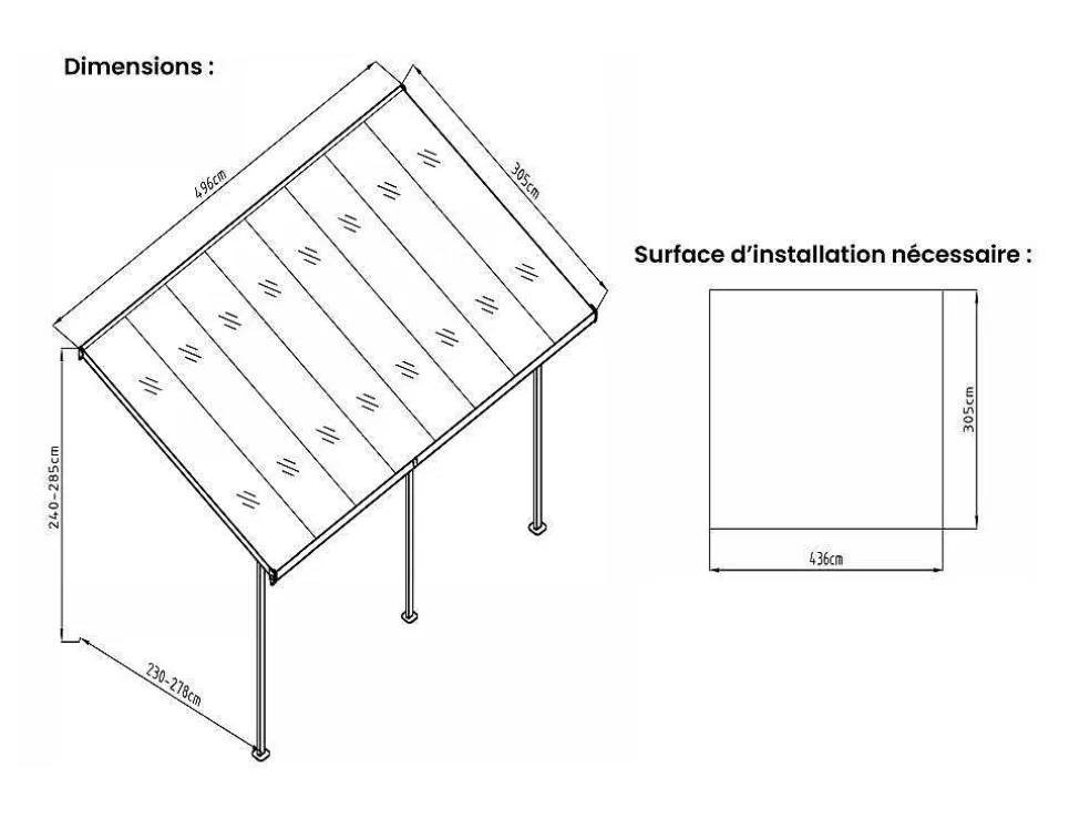Carport Pergola Voor Tegen De Muur Van Aluminium 15,1 M Wit Alvaro