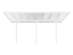 Carport Pergola Voor Tegen De Muur Van Aluminium 15,1 M Wit Alvaro