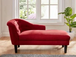 Chaise Longue - Hoek Rechts - Anouk Van Stof - Rood