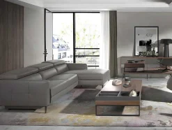 Chaise Longue Bank In Donkergrijs Leer Met Relaxmechanisme 6126 Angel Cerda