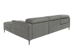 Chaise Longue Bank In Donkergrijs Leer Met Relaxmechanisme 6126 Angel Cerda