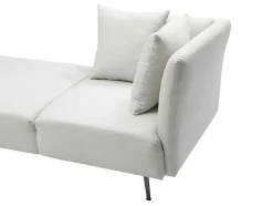 Chaise Longue Links Van Cremekleurige Stof Napasa