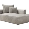 Chaise Longue Met Hoek Rechts Van Beige Ribfluweel Pineta