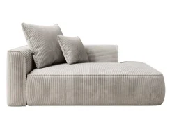 Chaise Longue Met Hoek Rechts Van Beige Ribfluweel Pineta