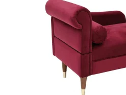 Chaise Longue Rechts Van Bordeaux-Rood Velours Umari
