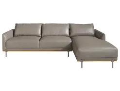 Chaiselongue Bank (R) In Leer En Verdonkerd Staal 6154 Angel Cerda