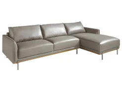 Chaiselongue Bank (R) In Leer En Verdonkerd Staal 6154 Angel Cerda
