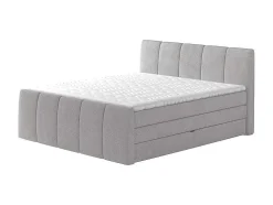 Complete Set Boxspring Met Verstelbaar Hoofdeinde + Bedbodem-Kist + Matras + Dekmatras Verone - Lichtgrijs - 160X200 Cm