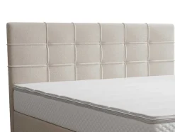 Complete Set Met Boxspring En Gecapitonneerd Hoofdbord + Bedbodem + Matras + Topmatras - 160 X 200 Cm - Stof - Beige - Inao Van Ysmee
