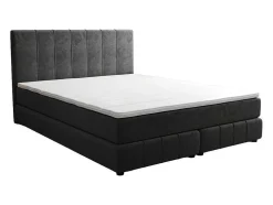 Complete Set Met Boxspring En Hoofdbord + Bedbodem + Matras + Topmatras - 160 X 200 Cm - Fluweel - Donkergrijs - Hida Van Ysmee