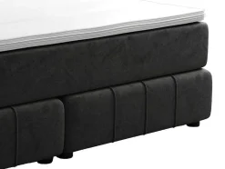 Complete Set Met Boxspring En Hoofdbord + Bedbodem + Matras + Topmatras - 160 X 200 Cm - Fluweel - Donkergrijs - Hida Van Ysmee