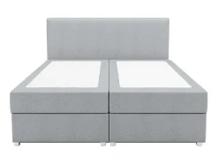 Complete Set Met Boxspring En Hoofdbord + Bedbodem + Matras + Topmatras - 180 X 200 Cm - Stof - Lichtgrijs - Onan Van Ysmee