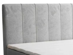 Complete Set Met Boxspring En Hoofdbord + Bedbodem + Matras + Topmatras - 160 X 200 Cm - Fluweel - Lichtgrijs - Hida Van Ysmee