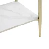 Consoletafel Met 1 Plank Van Keramiek En Metaal - Wit Marmereffect En Goud - Madola