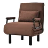 Converteerbare Stoffen Fauteuil - 6-Voudig Verstelbare Rugleuning - Bruin