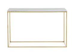Design Sidetable Aretha - Marmer En Metaal - Wit En Goudkleurig - Van Pascal Morabito
