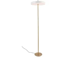 Design-Lamp Met Ledverlichting Van Metaal - D45 X H180 Cm - Goud En Wit - Vaughan