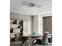 Design-Plafondlamp Met Ledverlichting Van Aluminium En Metaal - L104 X H42 Cm - Zwart - Harlow