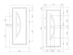 Deur Van Geglazuurd Staal En Inox H.207 X B.100 Cm Antraciet - Links Duwen - Covas