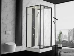 Douchecabine Met Massagestralen Primea - 2 Zones Met Massagestralen - L90 X D90 X H215 Cm - Tropische Regenfunctie En Handdouchekop