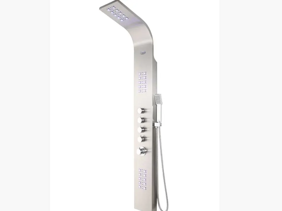 Douchekolom Felicita Met Thermostaatkraan, Balneotherapie En Led-Verlichting - 20*165 Cm
