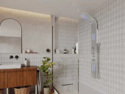 Douchekolom Felicita Met Thermostaatkraan, Balneotherapie En Led-Verlichting - 20*165 Cm