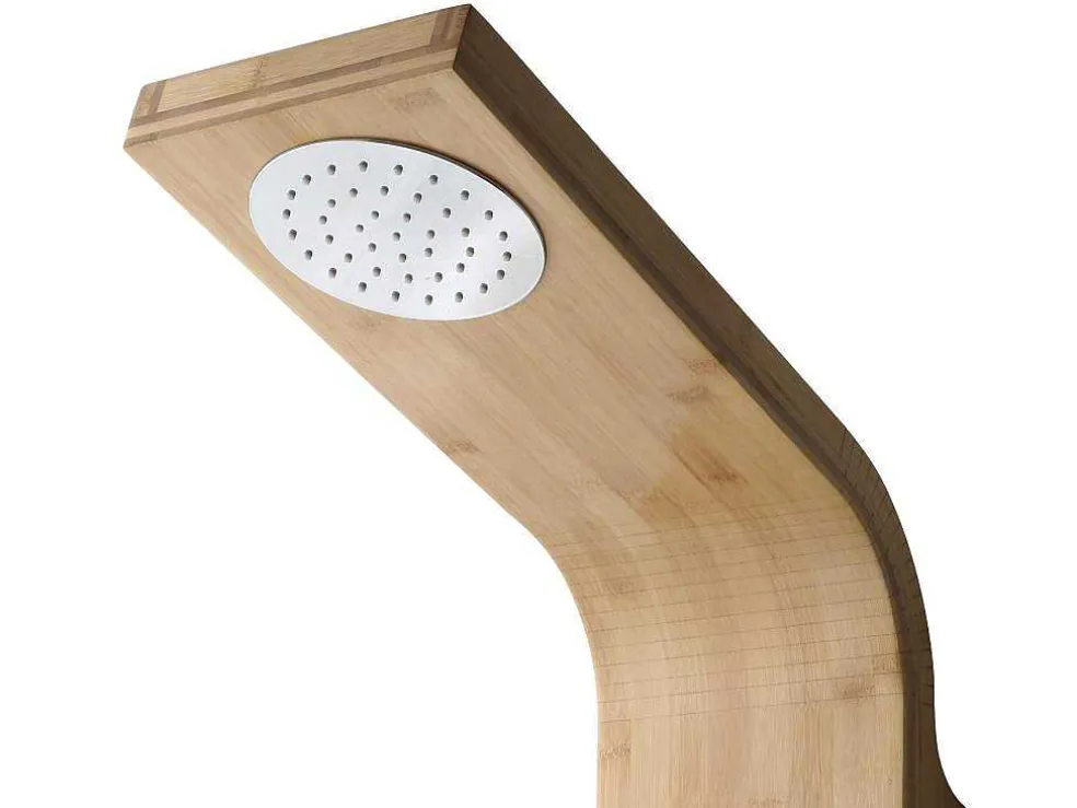 Douchekolom Met Massagestralen Tissia, Tropische Regen En Paneel Van Bamboe - 20 X 140 Cm