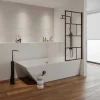 Douchescherm Met Draaisysteem Met Industriele Stijl - 70 X 140 Cm - Mat Zwart - Glas - Rivanon