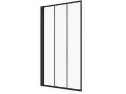 Draaibaar Badscherm Mat Zwart Werkplaats-Look - 80 X 140 Cm - Dolana