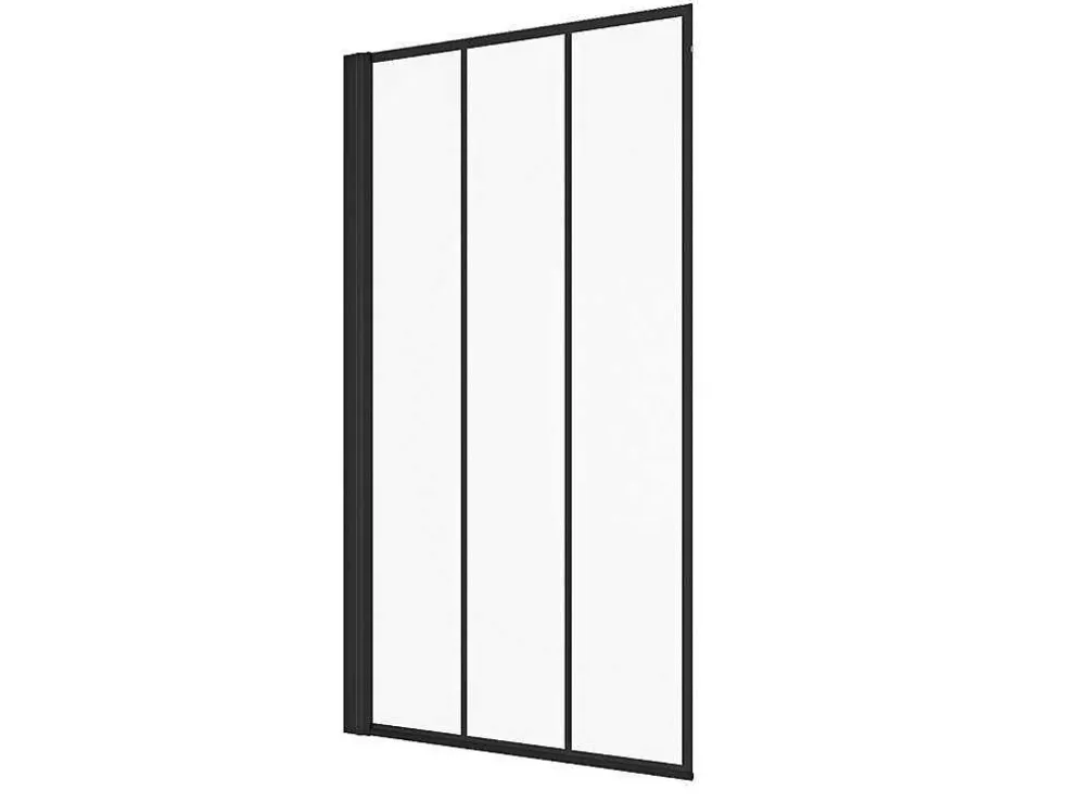 Draaibaar Badscherm Mat Zwart Werkplaats-Look - 80 X 140 Cm - Dolana